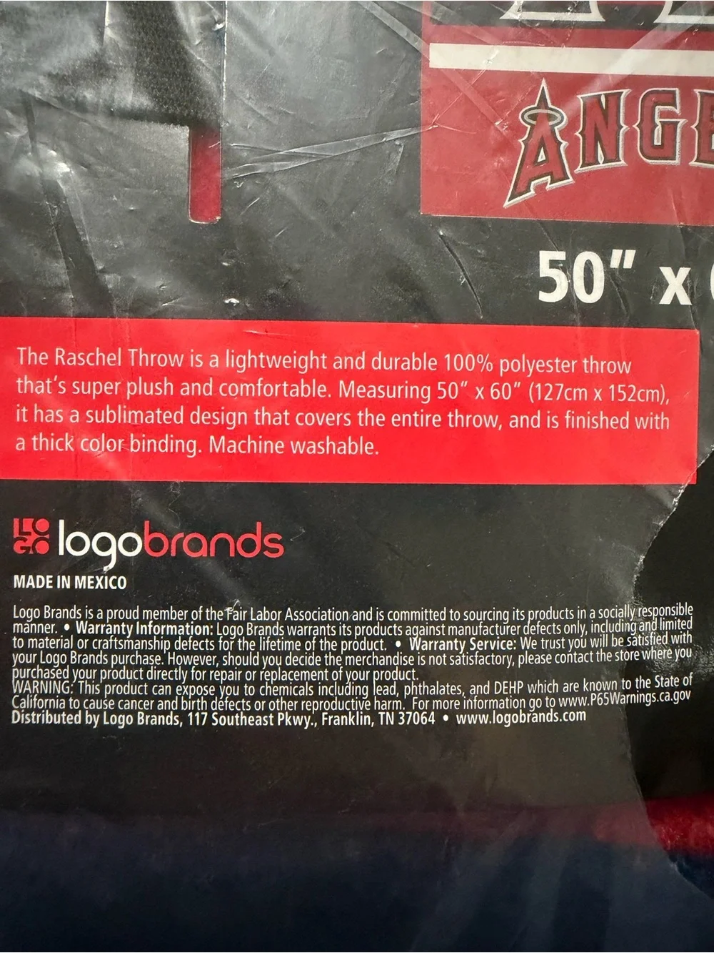 Los Angeles Angels Red Fleece Throw Blanket
